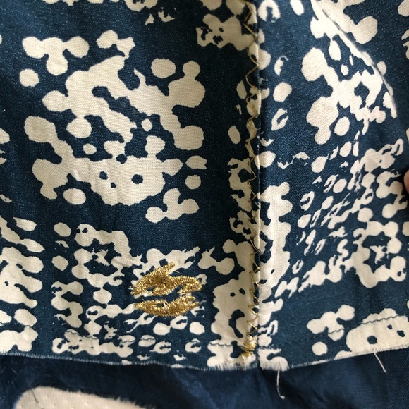 Billabong Dress, Blue+Tan+Gold Stitching, Med. - Picture 5 of 5